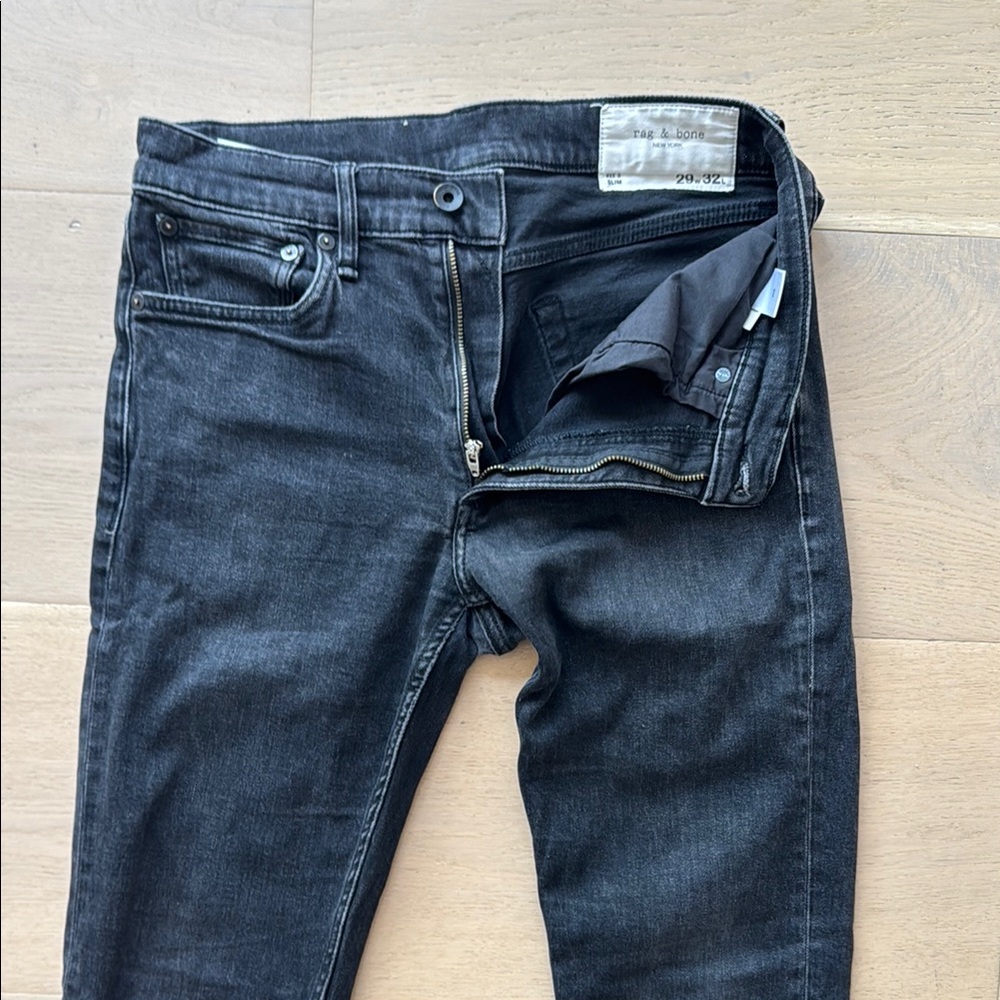 Rag & Bone Men's Black Skinny Jeans 29x32 Very